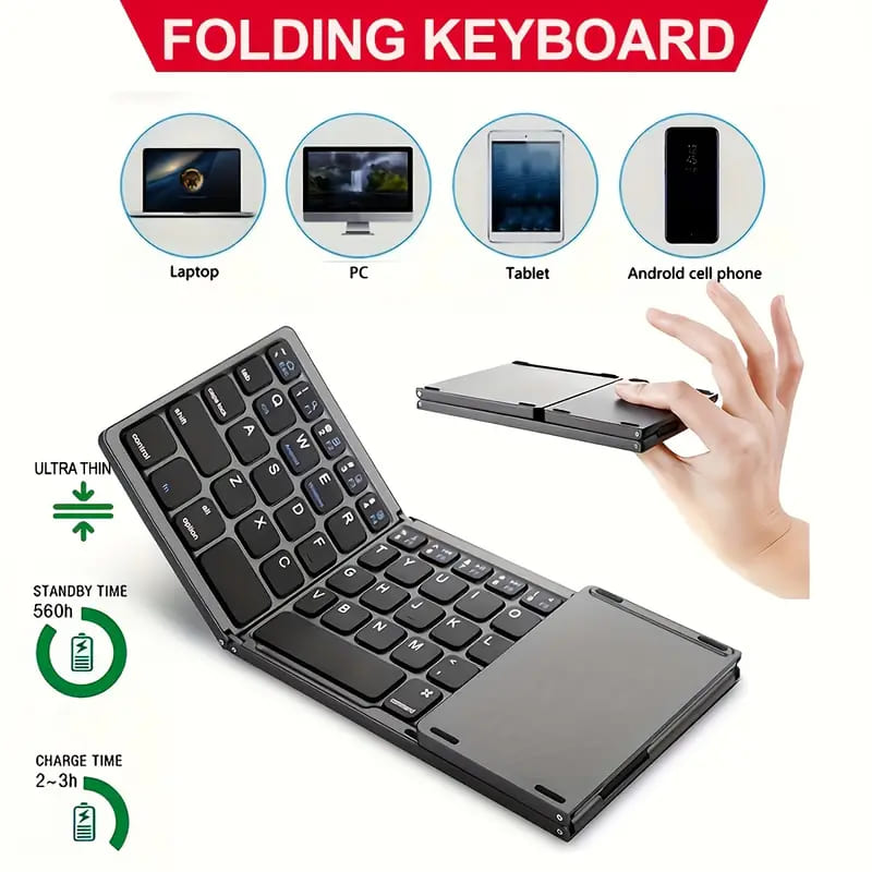 B033 Wireless Foldable Keyboard with Touchpad